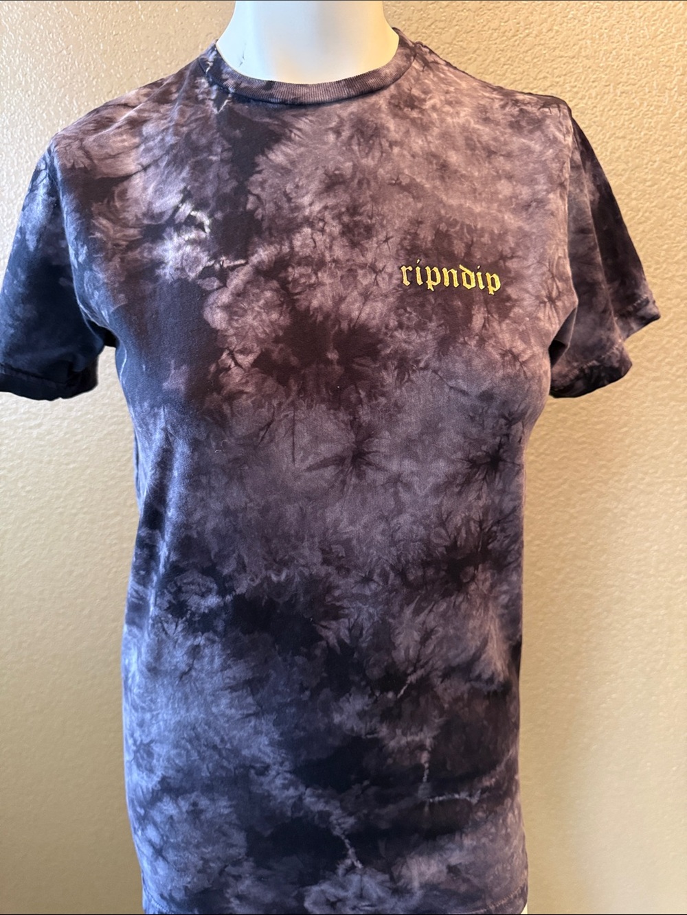Ripndip Black & Gray Tie-Dye Logo Tee